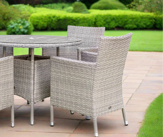 Grace Bay 8 Seat Round Flat Weave Garden Dining Set