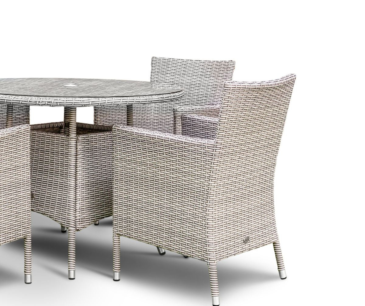 Grace Bay 6 Seat Round Flat Weave Garden Dining Set