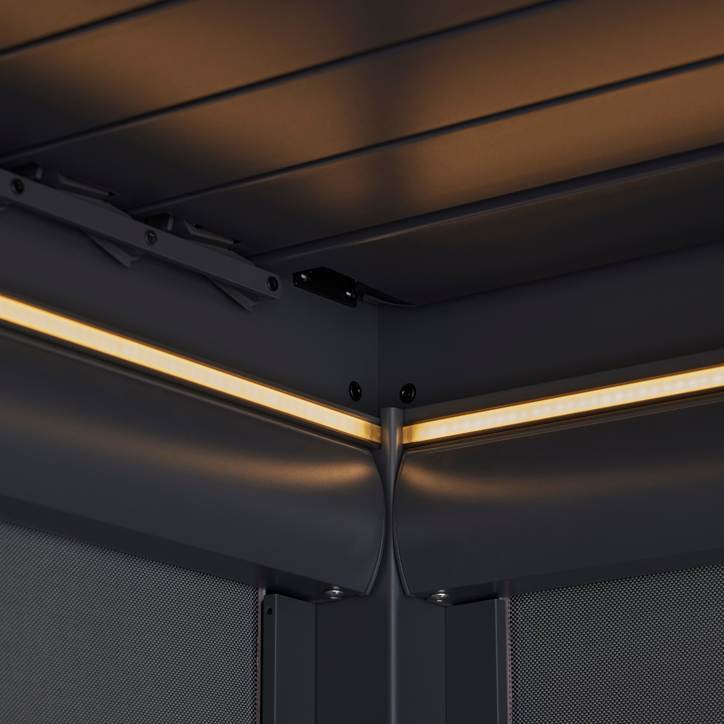 Royce Cube Aluminium Luxury Pergola with Solar LED Light Pack | Anthracite | 4 x 4 Metre