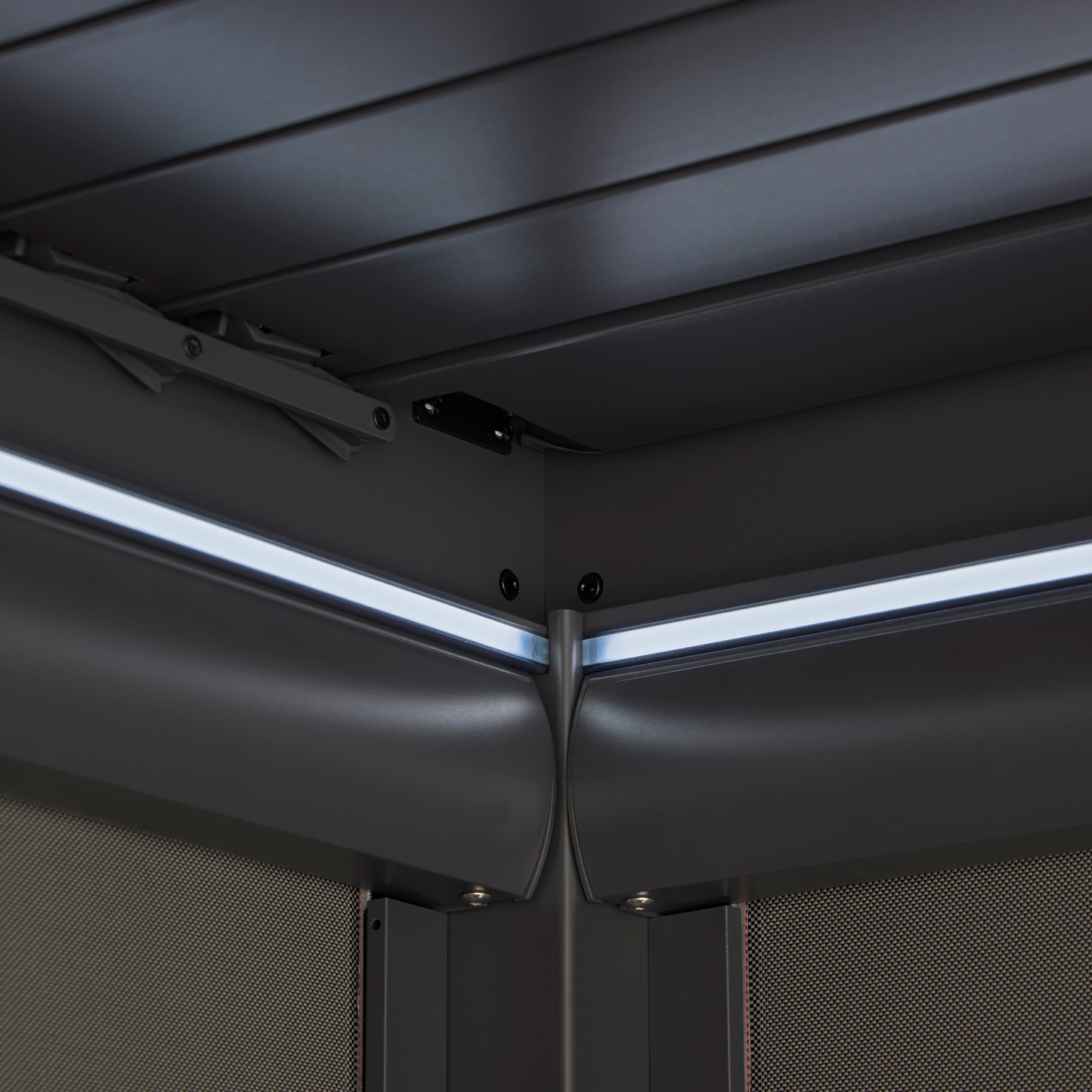 Royce Cube Aluminium Luxury Pergola with Solar LED Light Pack | Anthracite | 4 x 4 Metre